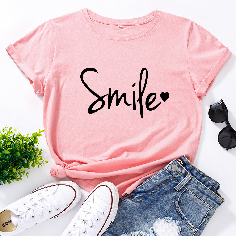 Loose Round Neck T-shirt Women