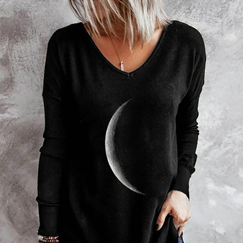 Moon Print Long-sleeved shirt